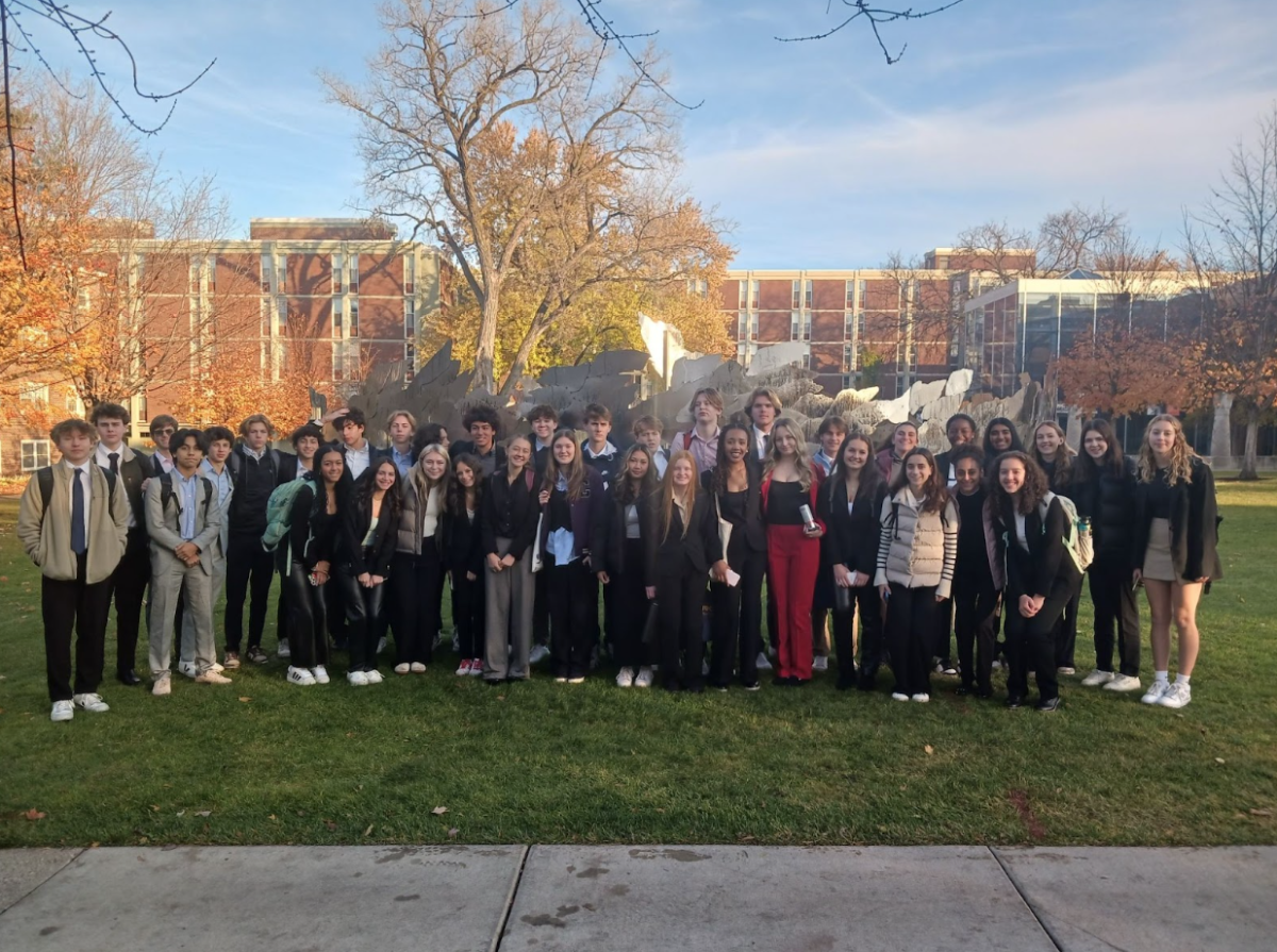 Model UN Club Members Outside Macalester College